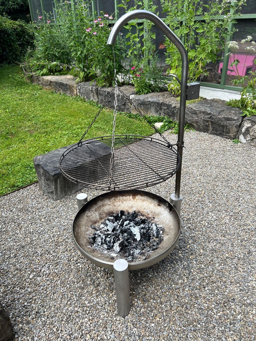 Bracieri: Feuerschale mit Grillrost Edelstahl Durchmesser 70 cm – Usato da Merzligen venduto da Paxi01 2