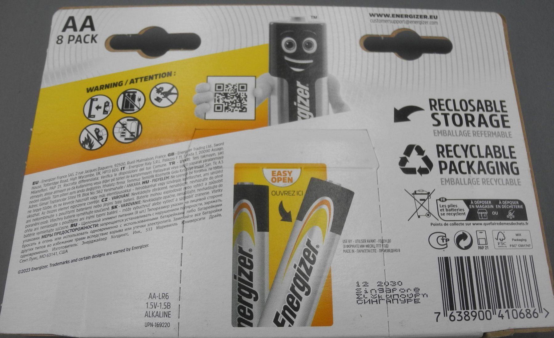 Energizer Caricatori & Batterie: Energizer Alkaline Power AA, LR06, Ablaufdatum: 12.2030 – Nuovo e nell'imballaggio originale da Kottwil venduto da Crazyrolf 1