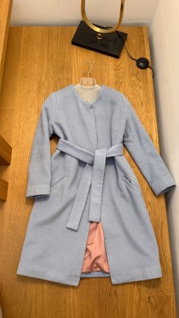 Max Mara Massgefertigt blau Mantel Kaschmir Wolle warm