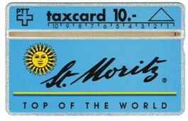 Taxcard 202L_29821 St. Moritz blau 10 Fr 500 Ex