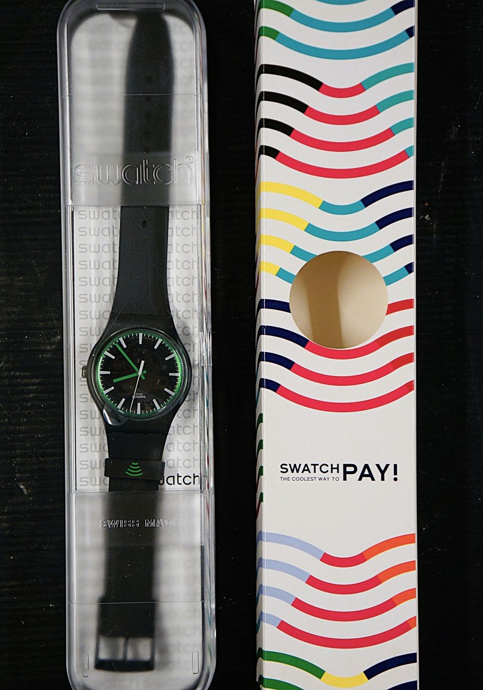 Swatch Orologi: SwatchPay Uhr in Graphite Grey – Usato da Basel venduto da bk_brockibasel 1