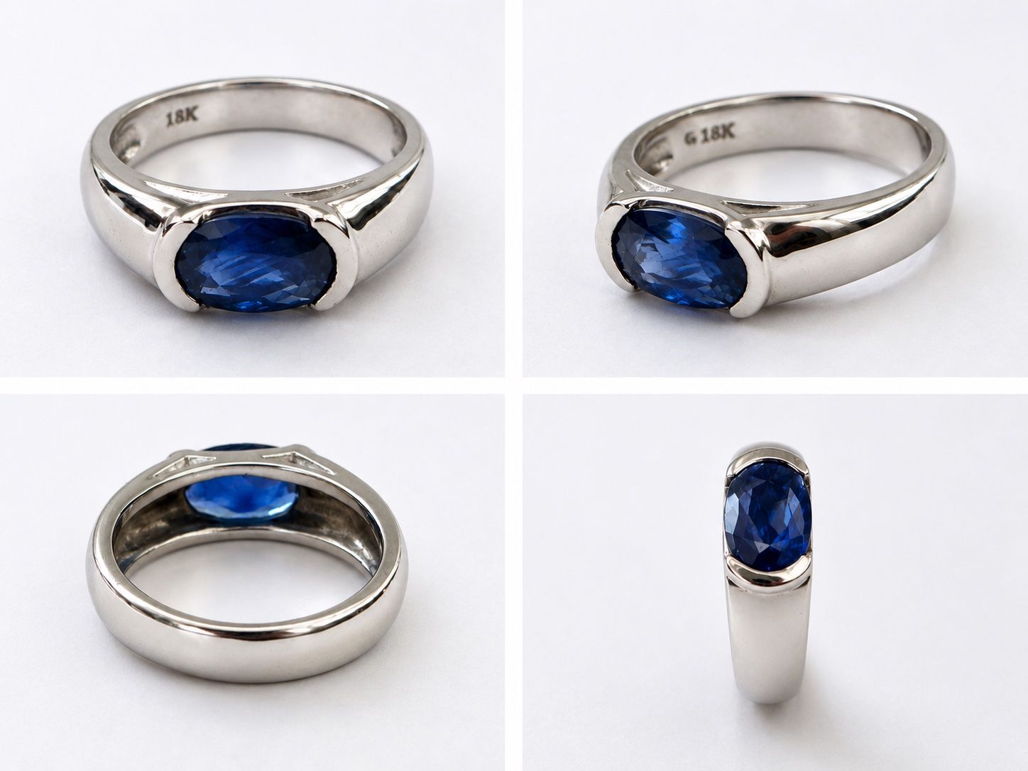 Anelli: Bague or blanc 18K saphir 1.81 carats – Nuovo (secondo la descrizione) da Sion venduto da A-L-HB 4