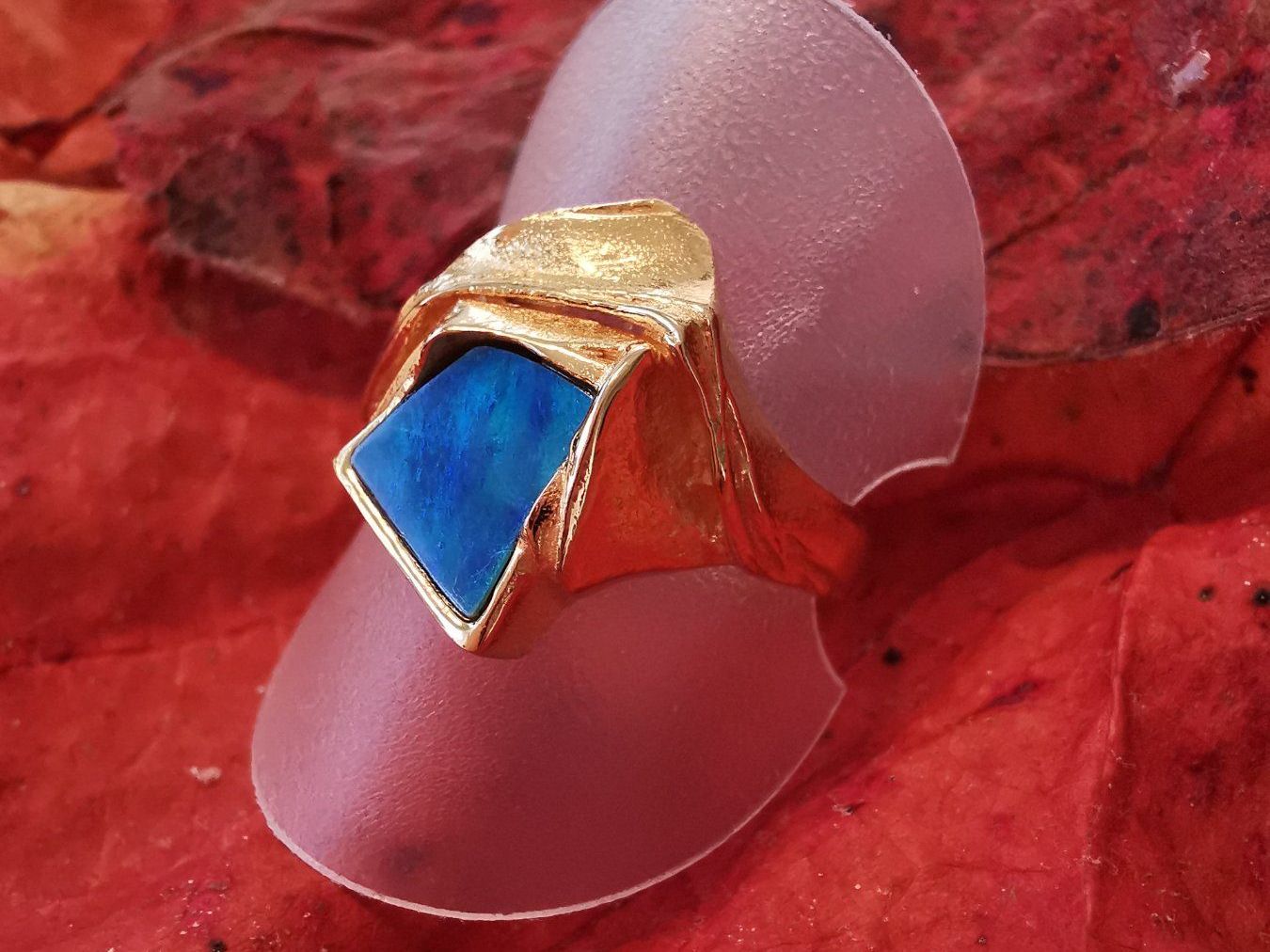 Anelli: 18Kt. Gelbgold Damenring mit wunderschönem Opal – Nuovo e nell'imballaggio originale da Dierikon venduto da Buntspecht-10 1