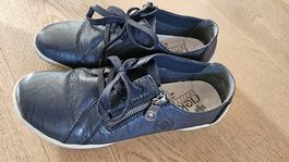 Rieker Schuh Gr. 38 Leder dunkelblau
