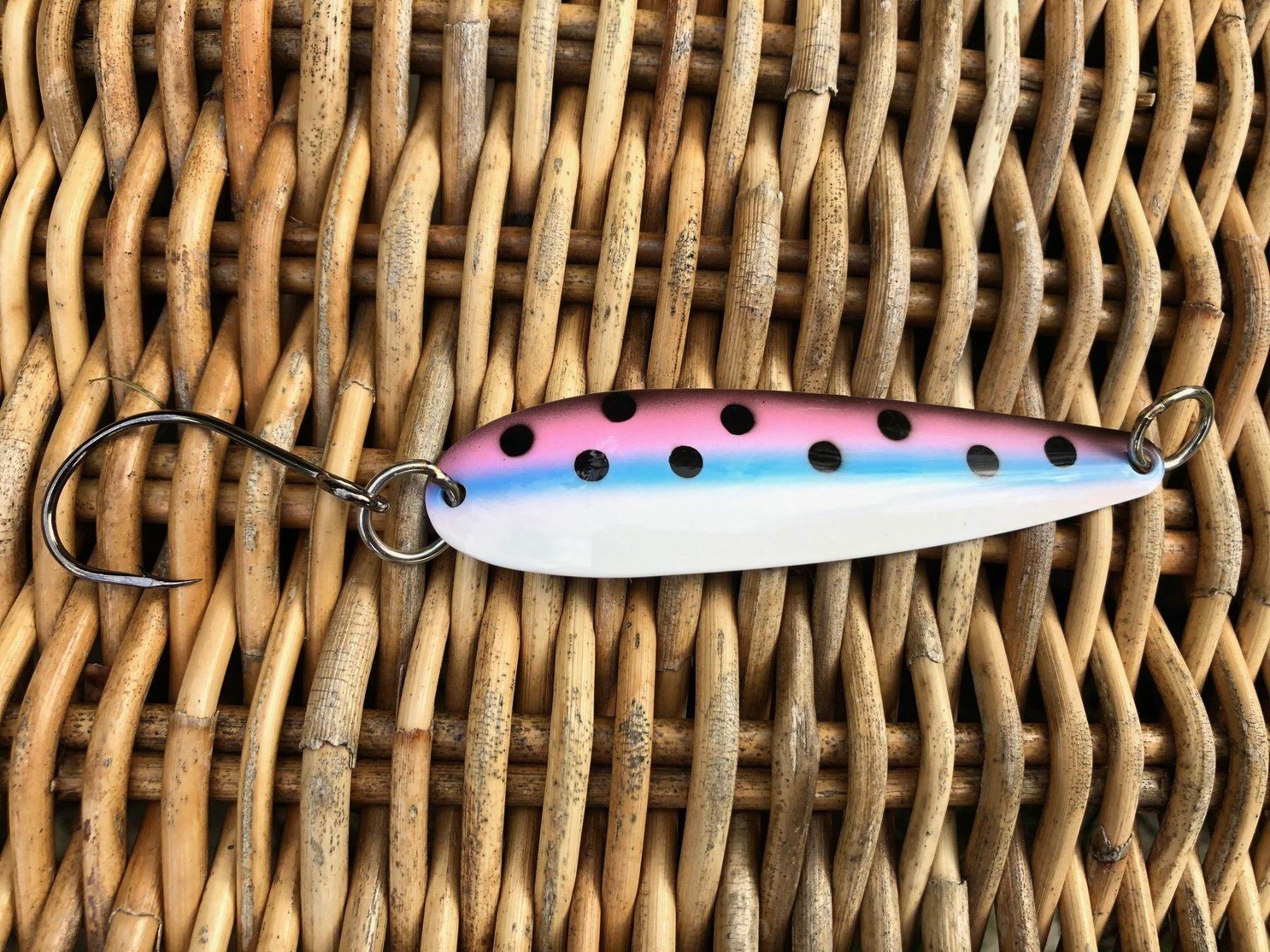 Esche: Schlepplöffel Glow Rainbow, ca. 95 mm – Nuovo (secondo la descrizione) da Arbon venduto da Helmuth 4