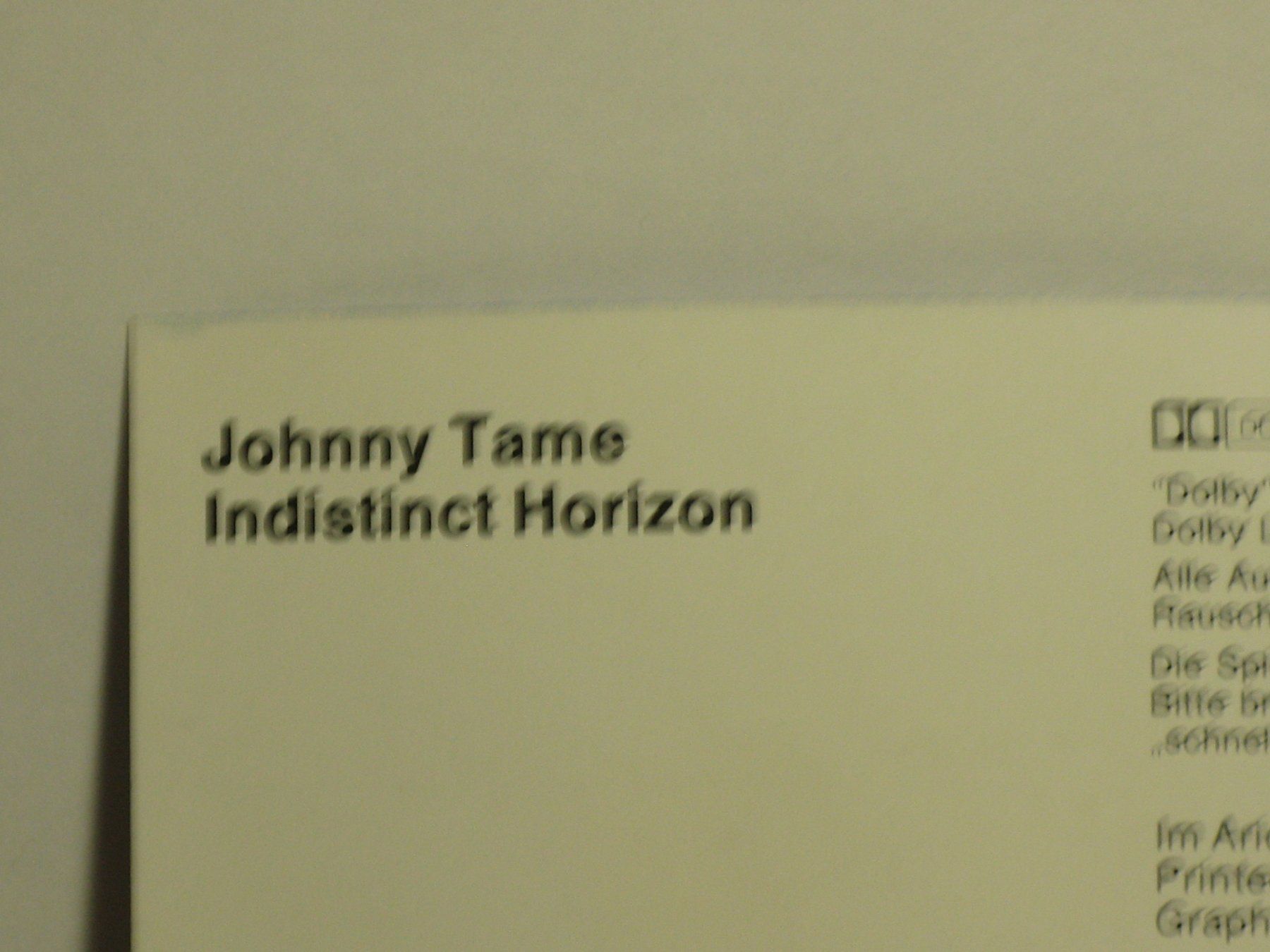 Musicassette: JOHNNY  TAME   Indistinet  Horizon – Usato da Langnau i. E. venduto da gf2_29jt 1