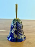 Glas Glocke Kobaltblau mit Goldverzierung