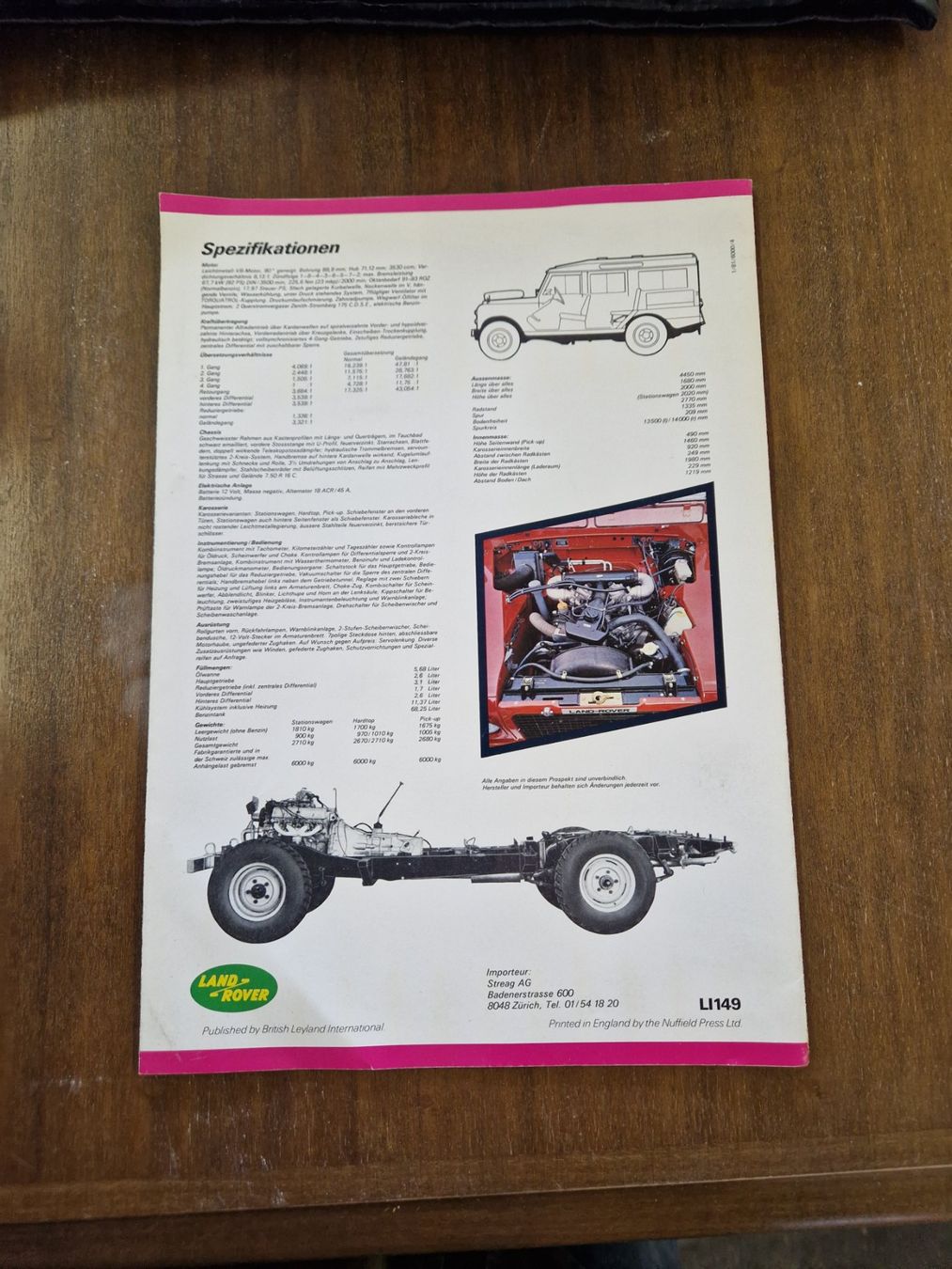 Land Rover Dokumente: Land Rover 109 V8 Prospekt  1979 – Gebraucht aus Wädenswil von tome70 2