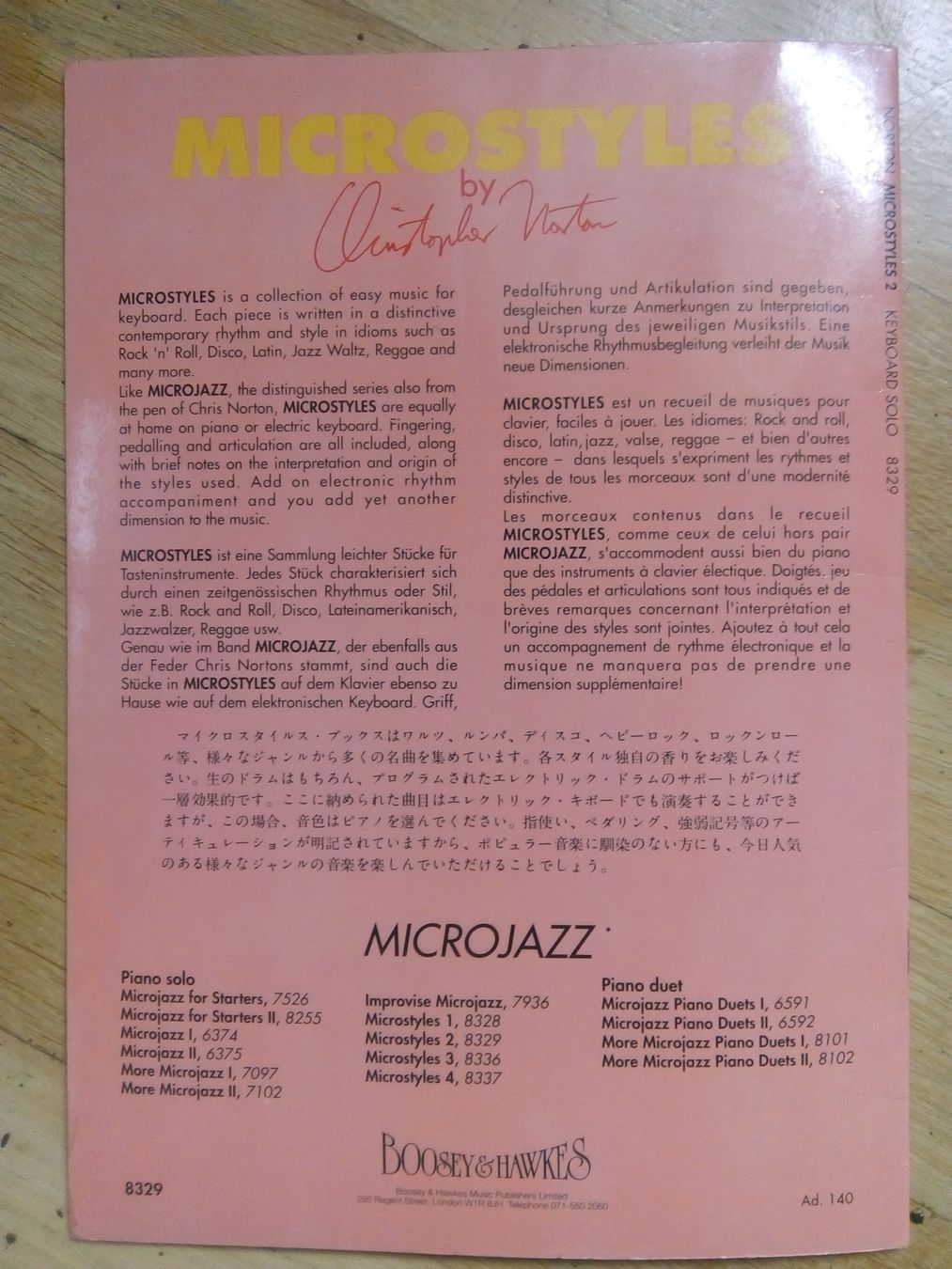 Libri: Microstyles for Keyboard (2)    von Christopher Norton – Usato da St.Gallen venduto da elk2023 9