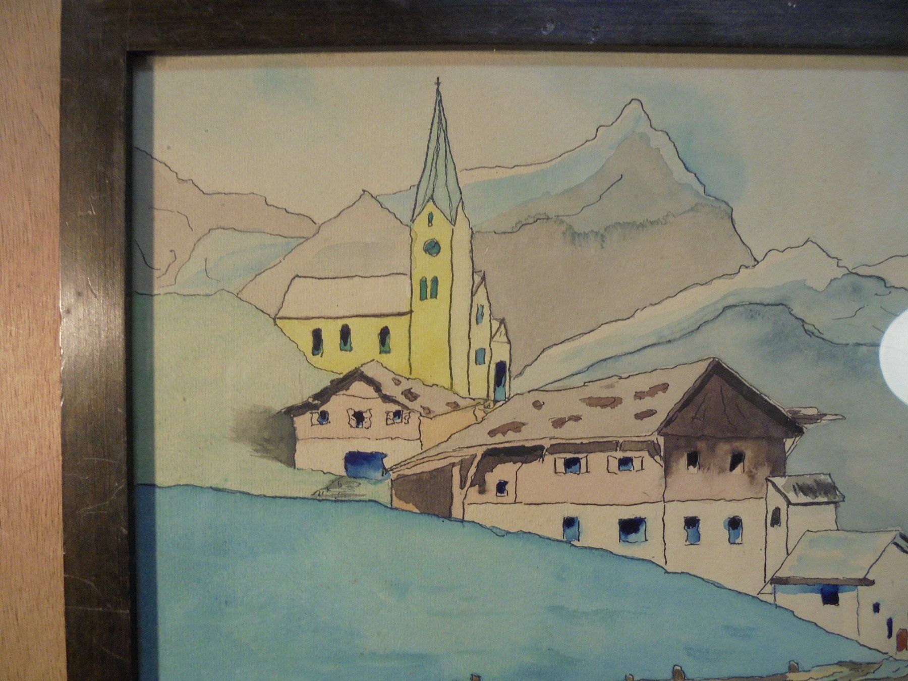 Gemälde: Exklusives Bergdorfbild ca. 80 jährig – Gebraucht aus Altstätten von antikundart 1
