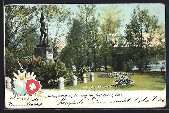 Ansichtskarten: Zürich, Eidgenössisches Turnfest 1903, – Gebraucht aus Berlin von bartko-reher