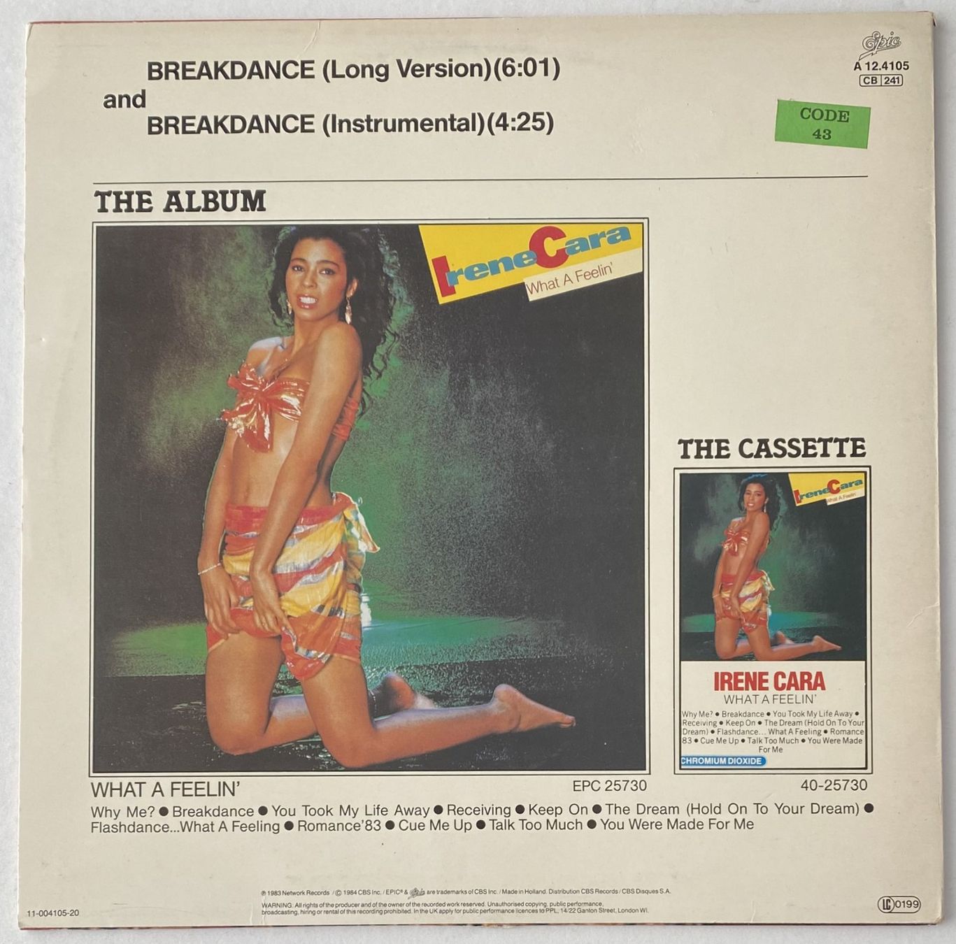 Dischi in vinile: Irene Cara, Breakdance (Electro, Disco) – Usato da Flums venduto da Empe1 1