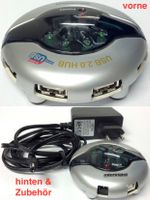 Microspot USB-2.0 Hub 4port B-zu-4xA BU/4xBU grau/durchsch.