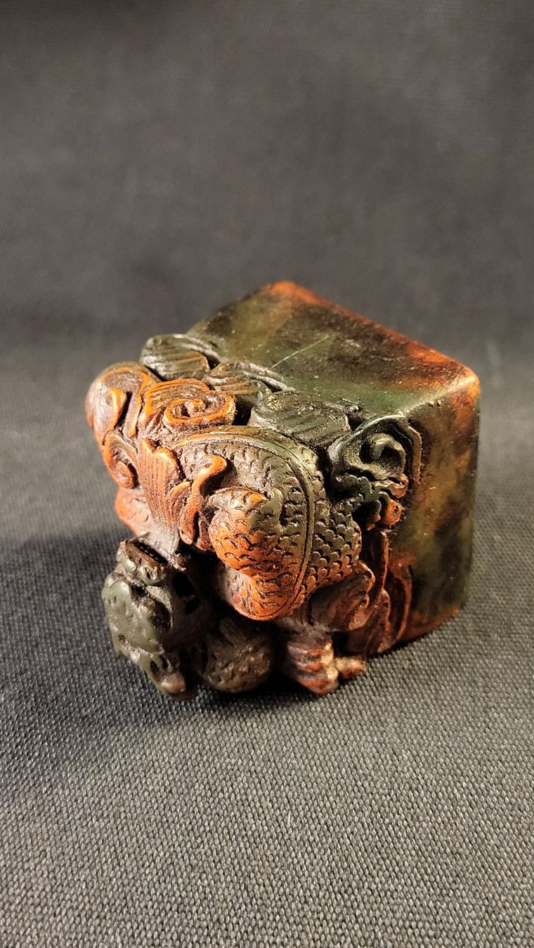 Figuren: Stein-Schnitzerei Stempel mit Drachen – Gebraucht aus Basel von spinne02 7
