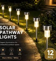 Neues autom. LED Solar Stableuchten-Set mit 12 Warm-Lichter