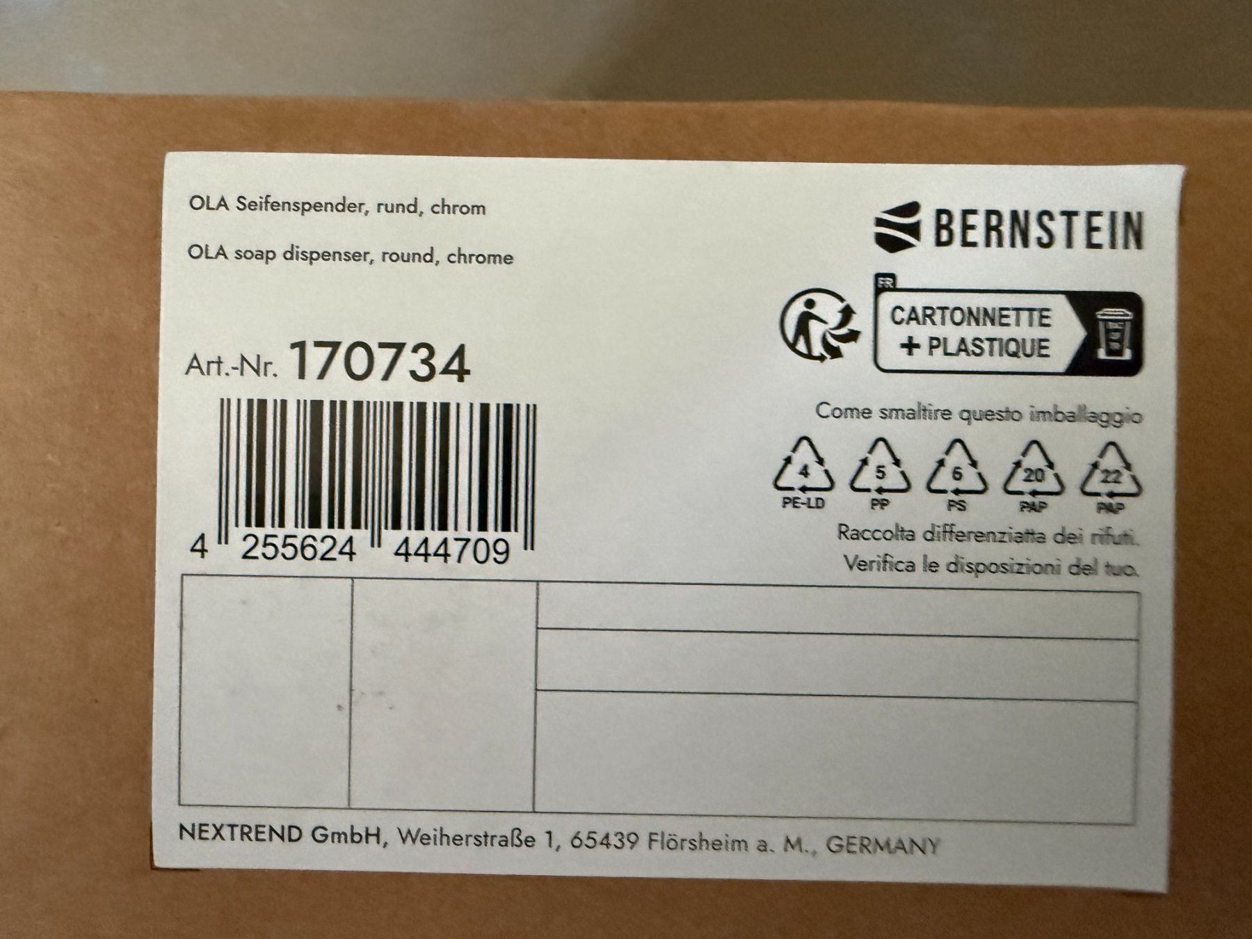 Portes-savons: Bernstein Seifenspender – Neuf avec emballage d'origine à Schindellegi par Starfish007 5