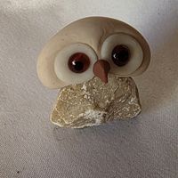 Eule Figur Naturstein Handgemacht siehe Foto wunder Schön