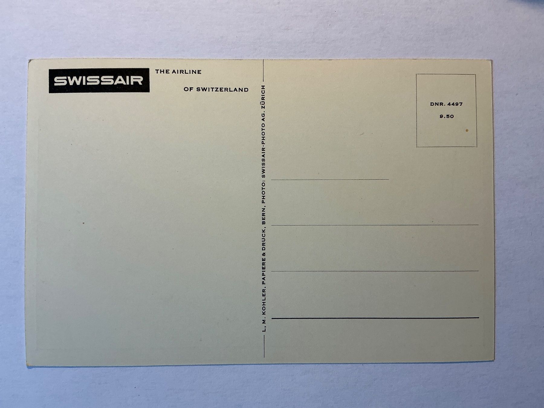 Cartoline postali: Swissair schwarz-weiss Postkarte DC4 – Usato da Maur venduto da 20hcodracir11 1