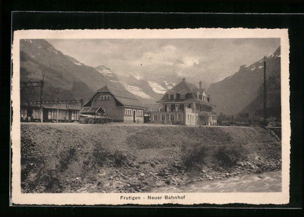 Cartoline postali: AK Frutigen, Neuer Bahnhof – Usato da Berlin venduto da bartko-reher