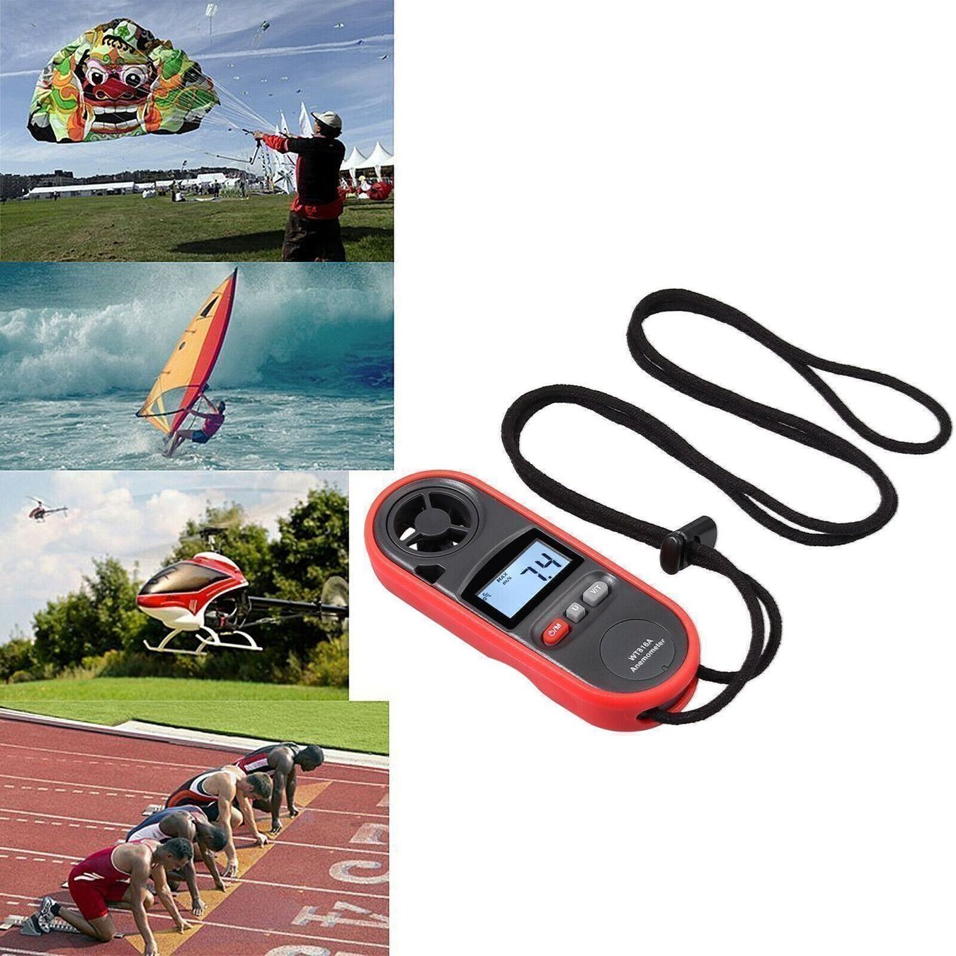 Messen: Windmesser LCD Digital Anemometer IP67 – Neu (gemäss Beschreibung) aus Kirchdorf AG von  1