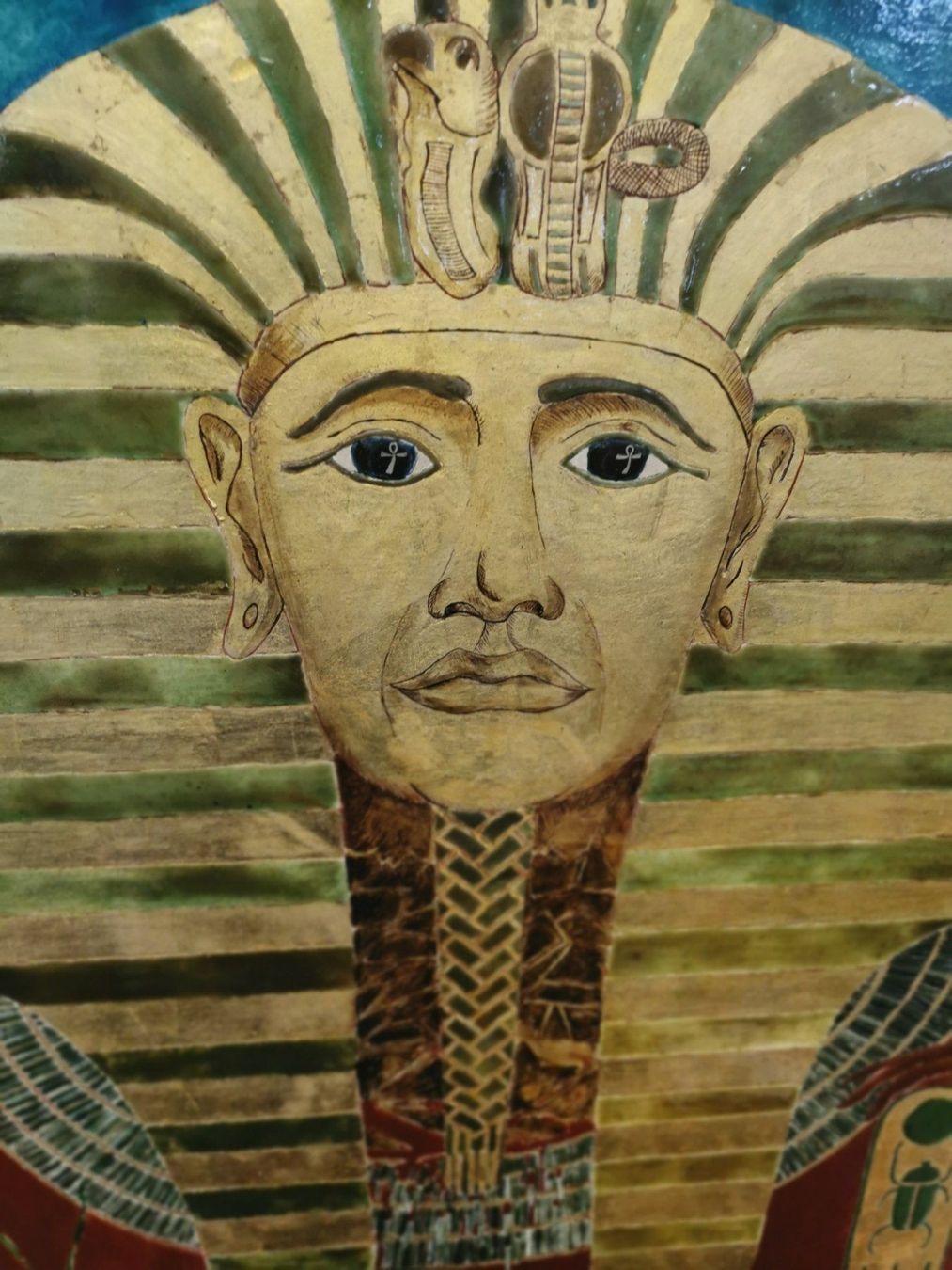 Dipinti: TABLEAU EXCEPTIONNEL TOUTANKHAMON TECHNIQUE MIXTE signé daté – Usato da Genève venduto da Qanil77 2