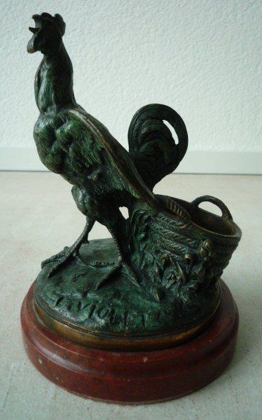 Statuette: Sculpture en bronze "coq" - Bronzestatue "Hahn" – Usato da Cortaillod venduto da Matteo18