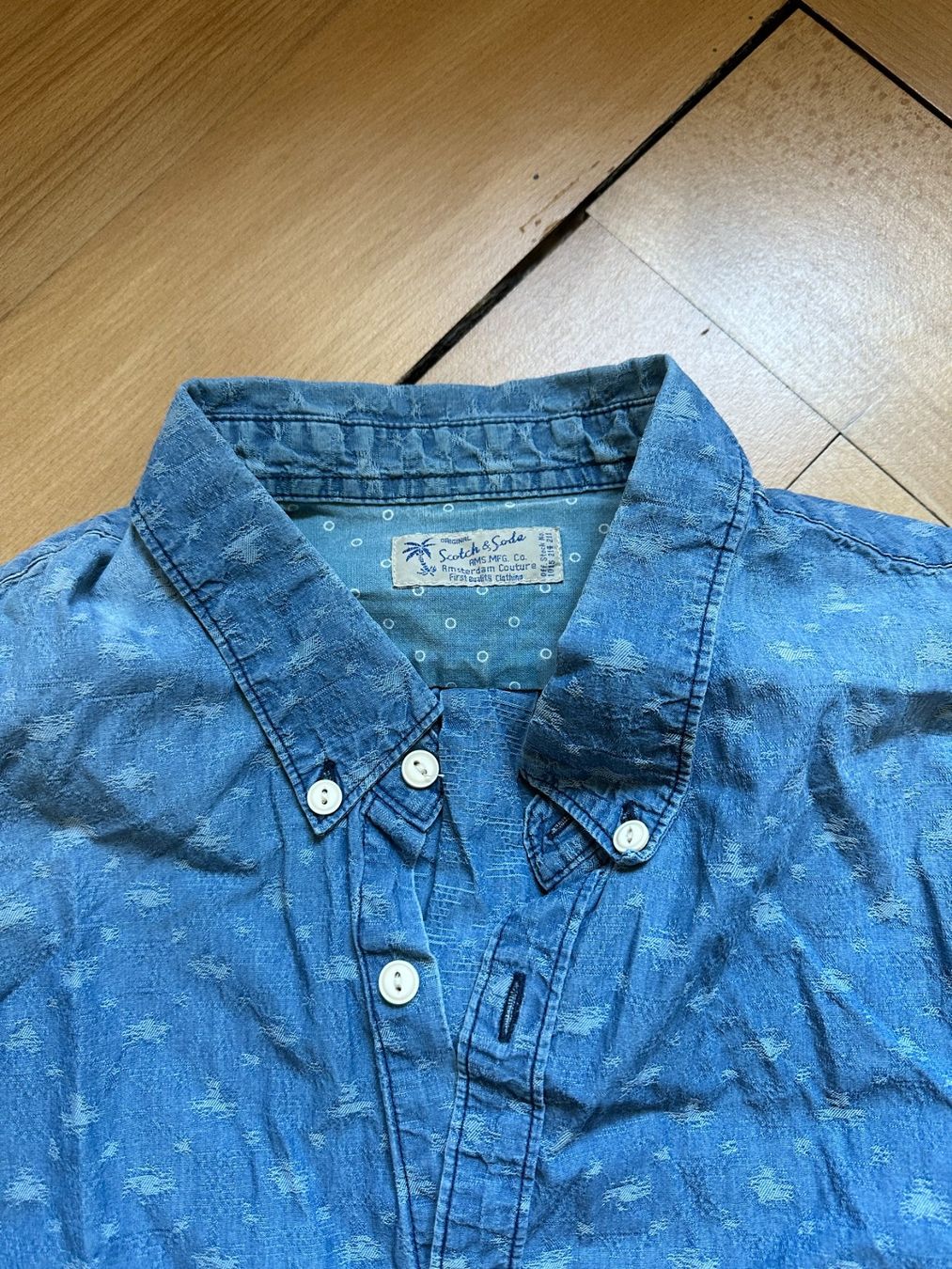 Maison Scotch Camicie: SCOTCH & SODA - Hemd blau gemustert XL – Usato da Zürich venduto da Diazaio 1