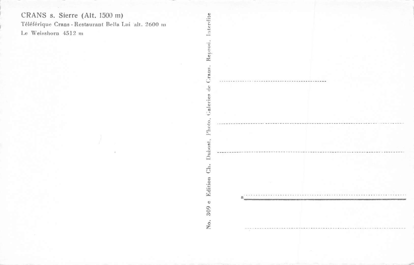 Cartoline postali: Crans Gondelbahn Bella Lui – Usato da Bichelsee venduto da Gloeckner 1