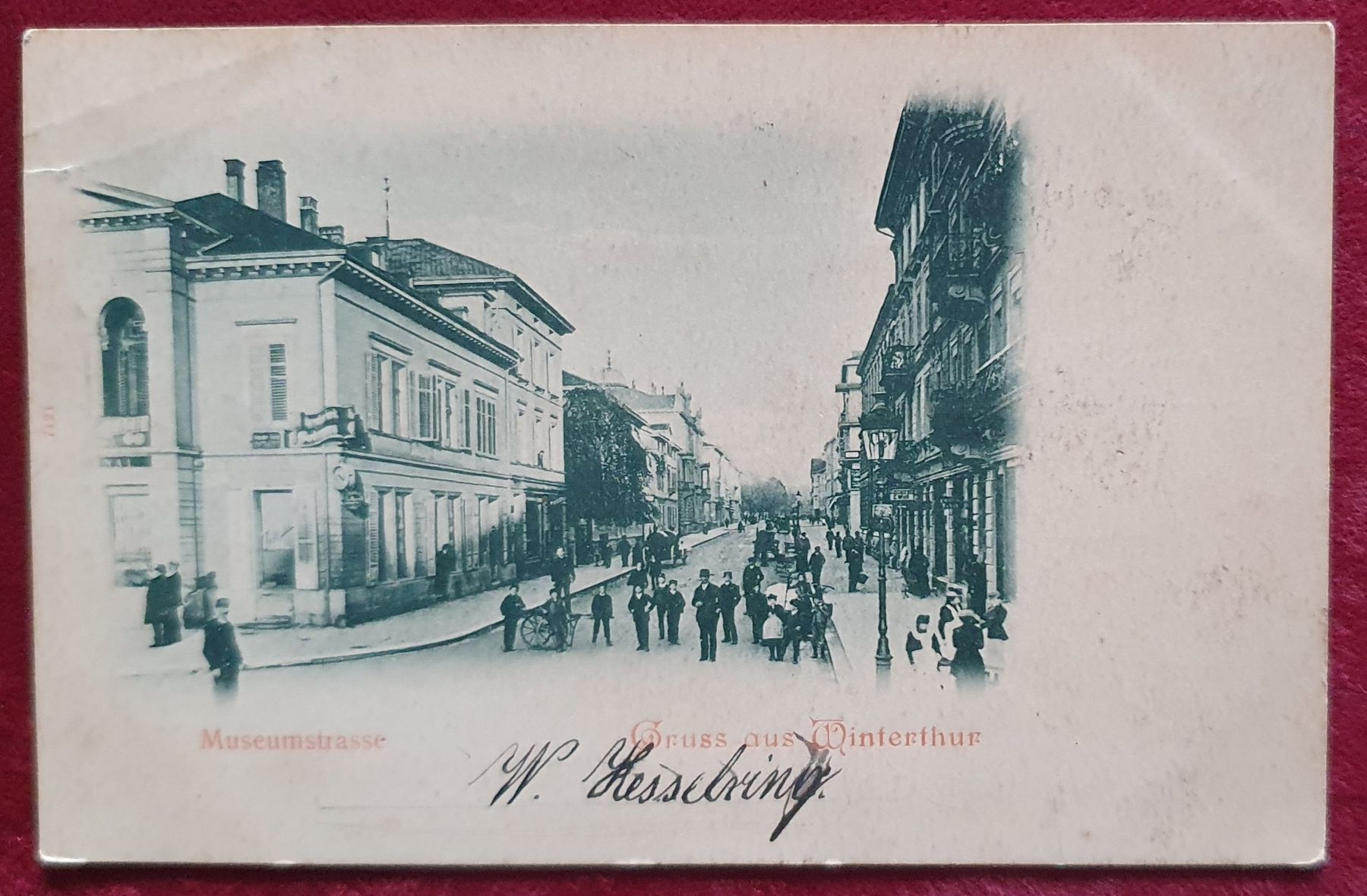 Cartoline postali: Gruss aus Winterthur 1899 - Museumstrasse – Usato da Kreuzlingen venduto da Rschweiz1