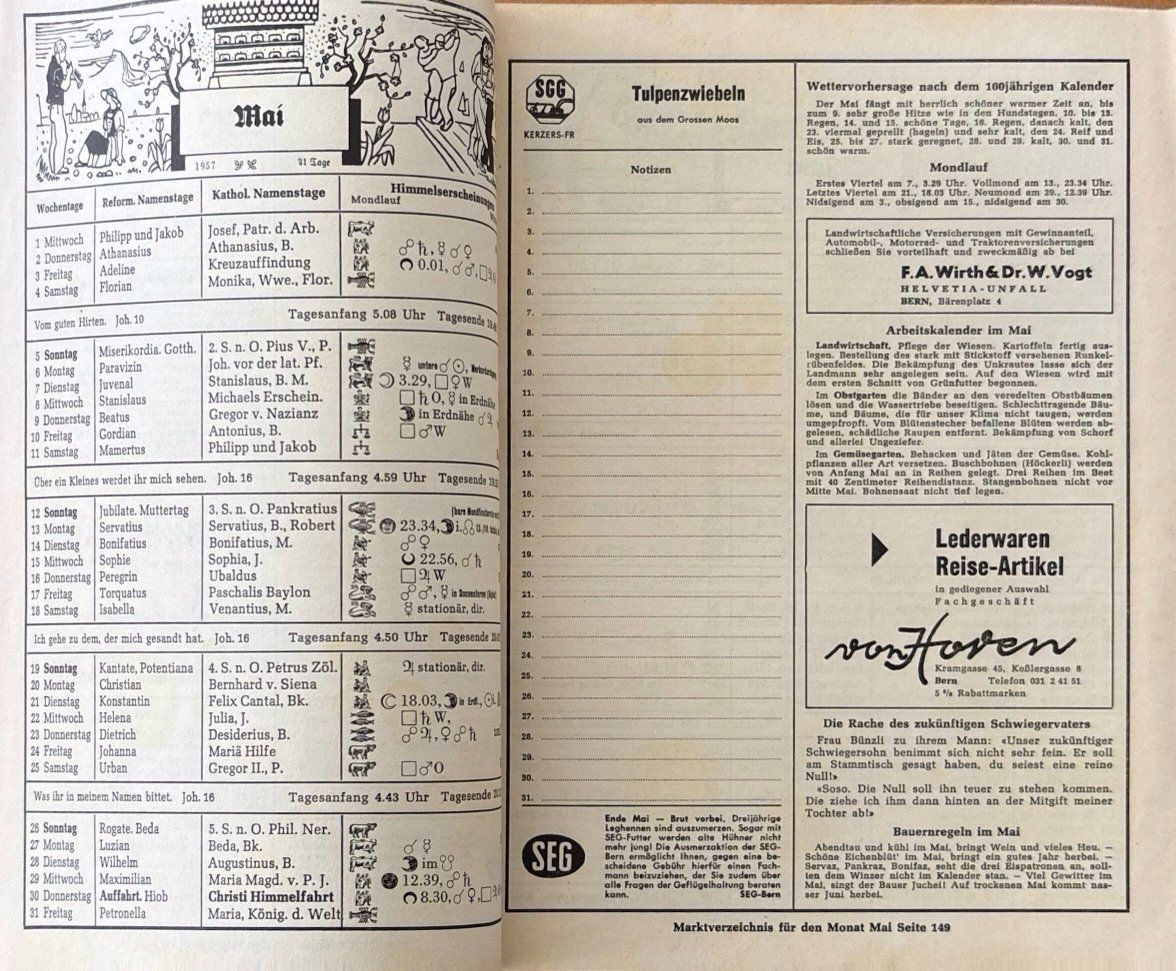 Libri: Feierabend Kalender 1957 – Usato da Sarnen venduto da Livres 1