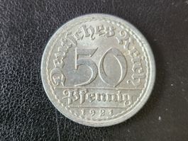 Deutsches Reich 1921 50 Pfennig ab Fr. 1.--
