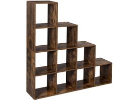 Bücherregal Treppenregal mit 10 Würfel-Fächern LENA
