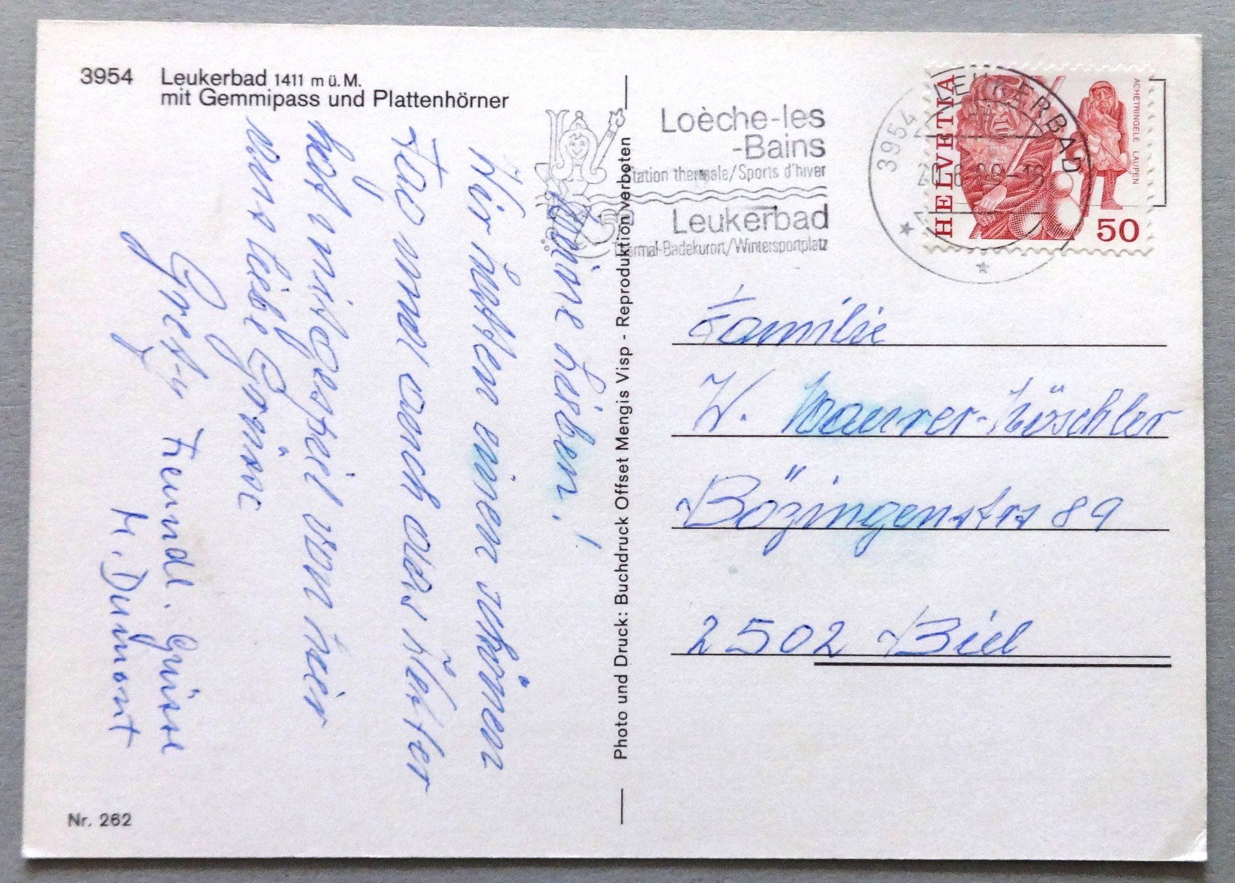 Cartoline postali: Leukerbad 1401 m ü.M. mit Gemmipass – Difettoso da Fétigny venduto da Billy2miny 1