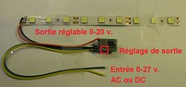 Eclairage Led/régulateur IN AC/DC 0-27 Out 0-20 DC (d)