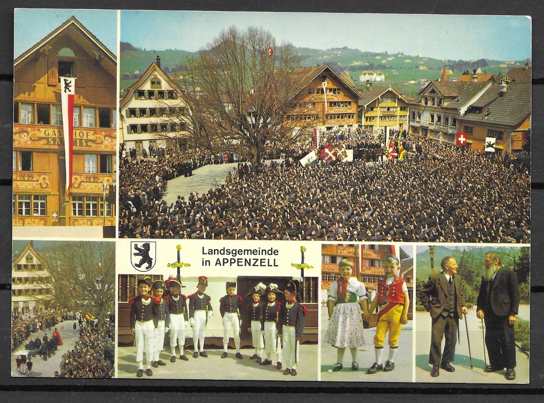 Cartoline postali: Ansichtskarte  Landsgemeinde in Appenzell – Usato da Zürich venduto da Rainstamps