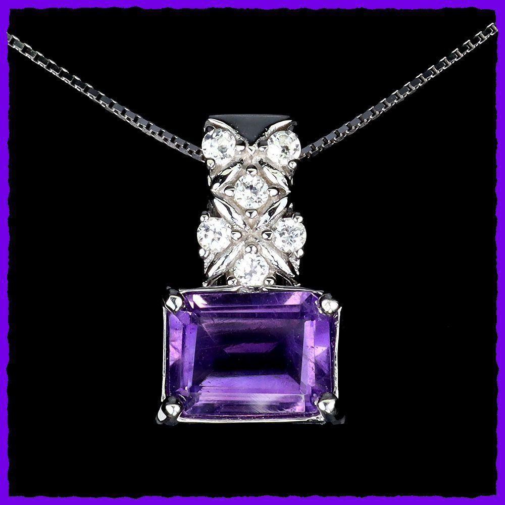 Ciondoli: 925 Silber Kette mit Amethyst Anhänger – Nuovo e nell'imballaggio originale da Oberglatt ZH venduto da Goldfee1