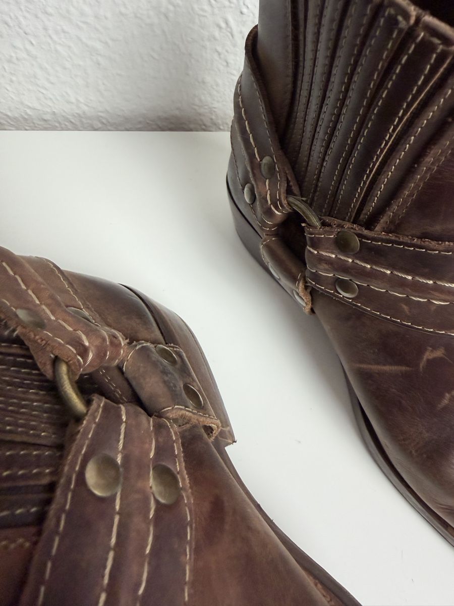 Scarpe da donna: Hardwork Authentic Leather Boots Brown Size 39 Made in Italy – Usato da Knonau venduto da Grapesvintage 6