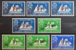 St. Pierre et Miquelon Franz. Kolonie Kat. 330-337 * 1945