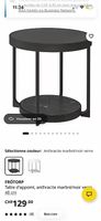 Table dappoint IKEA FRÖTORP  Anthracite effet marbre/noir 