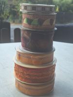 6 ROLLEN GESCHENKBAND IN RUSTIKALEN FARBEN