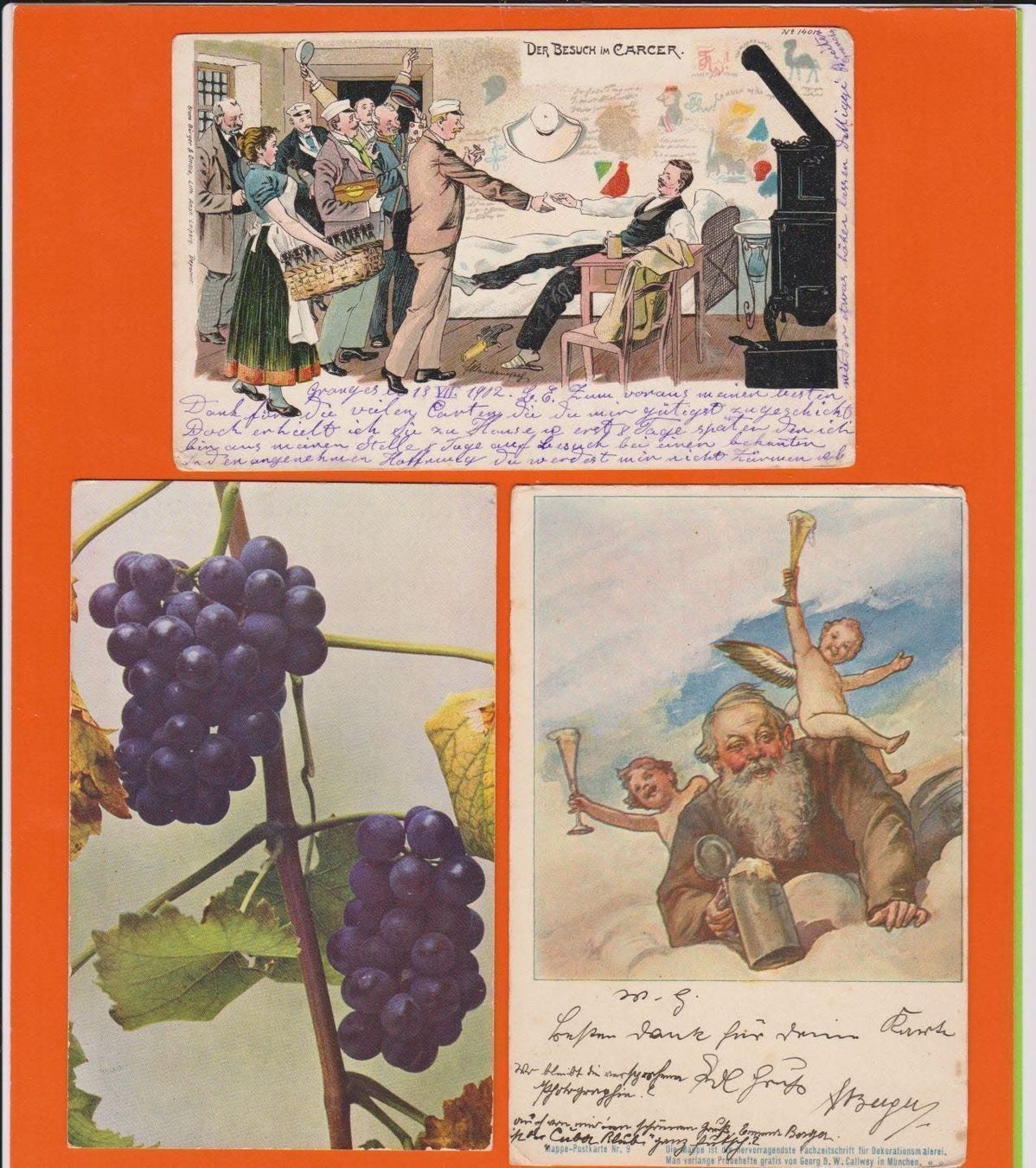 Cartoline postali: Thema Bier + Wein  6 alte Ansichtskarten – Usato da Vitznau venduto da Ropaku 1