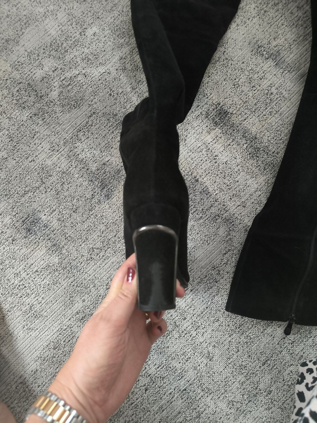 Damenschuhe: Schwarze Overknee Stiefel, echte Leder, Wildleder Gr 40 – Gebraucht aus Rüthi (Rheintal) von Boschacat 1