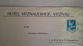 Enveloppe Hotel Vitznauerhof Vitznau timbre 1932 oblitere