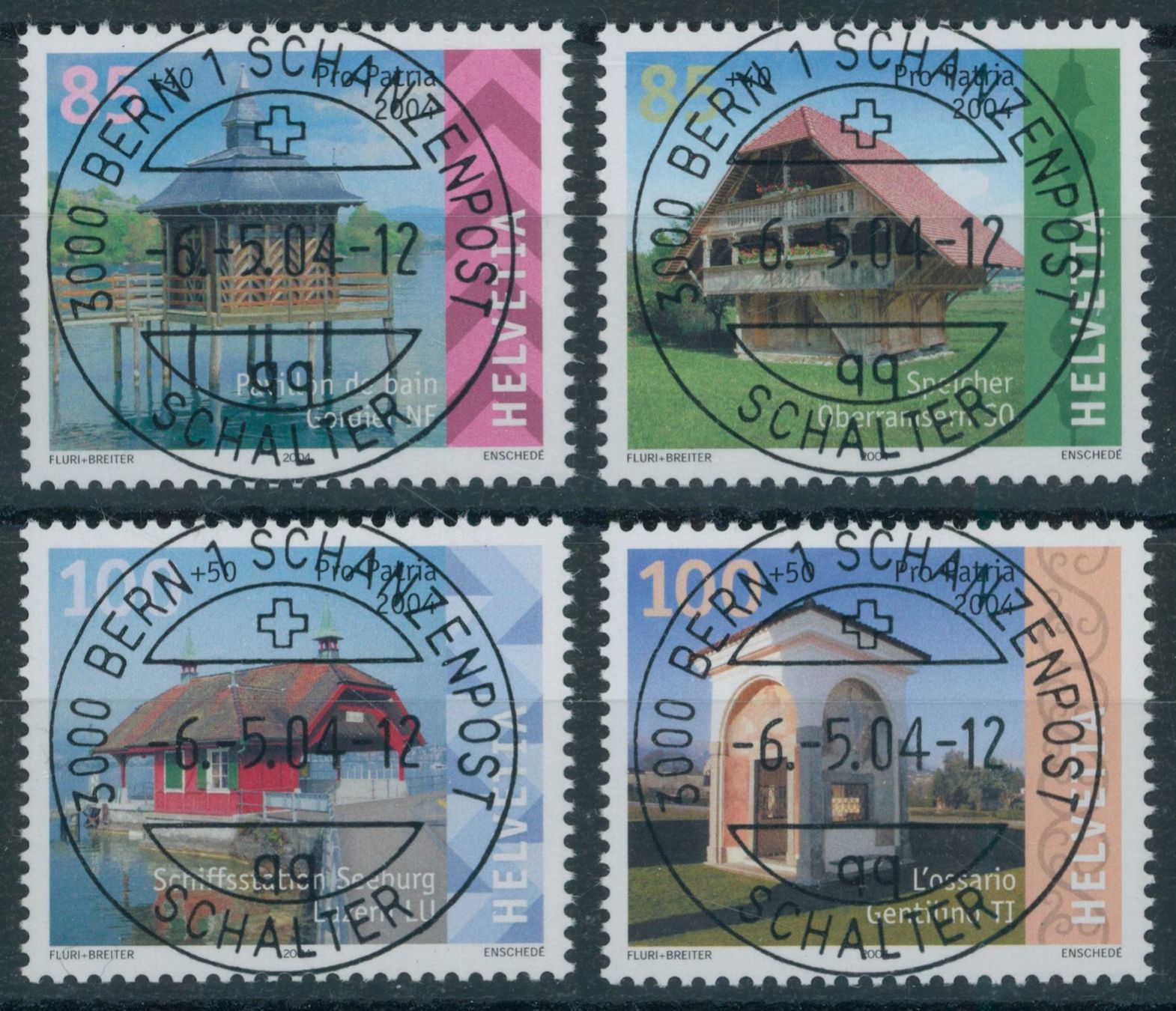 Tutti i francobolli: 2004 - Pro Patria - Ersttag Voll Stempel ET – Usato da Schindellegi venduto da leecollect