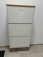 Schuhschrank Weiss Holz Klappe Fächer neuwertig