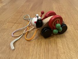 Süsse Holz Schnecke zum Ziehen, Nachziehtier Spielzeug