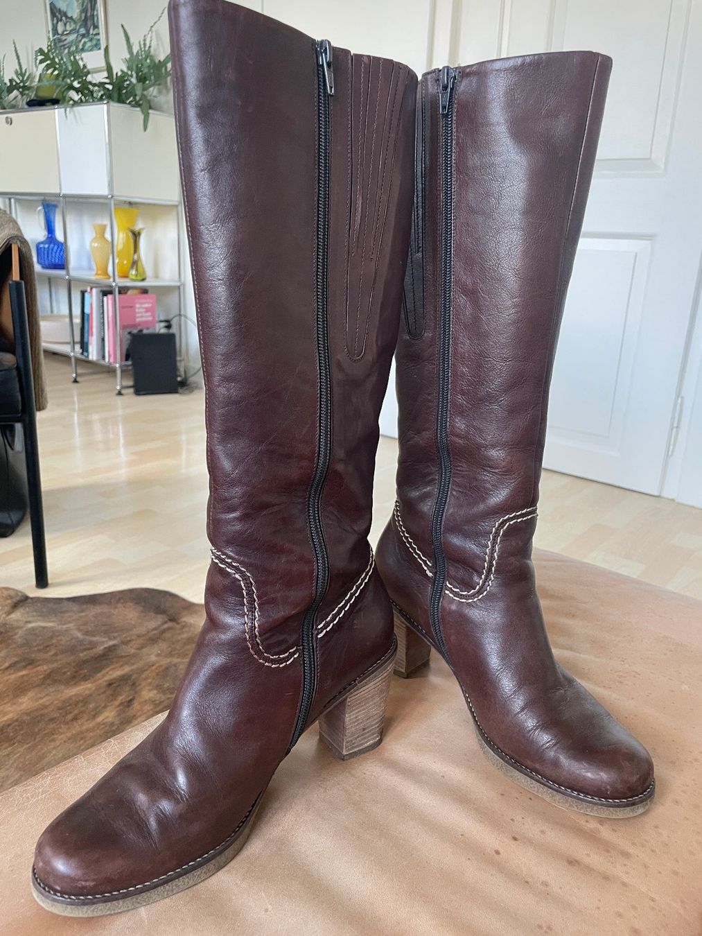 Gabor Scarpe da donna: Brauner Gabor-Lederstiefel – Nuovo (secondo la descrizione) da Feuerthalen venduto da Tango120 1