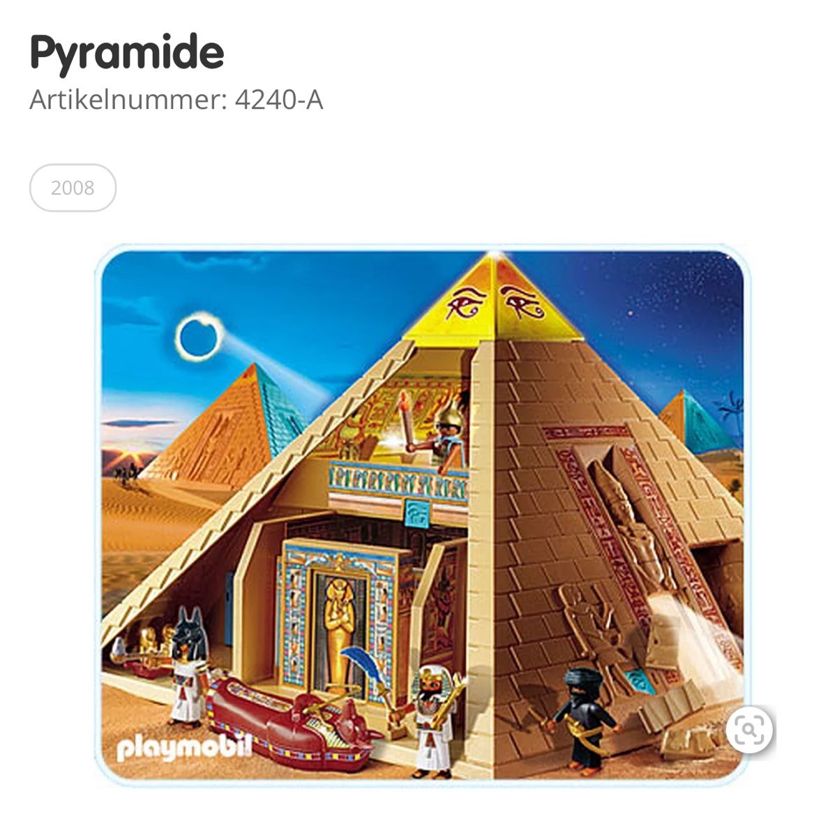 PLAYMOBIL 4240 PYRAMIDE , Plaque de Base Avant EUR 2,50 - PicClick FR