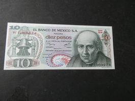 Mexiko 1977, 10 Pesos - ungefaltet