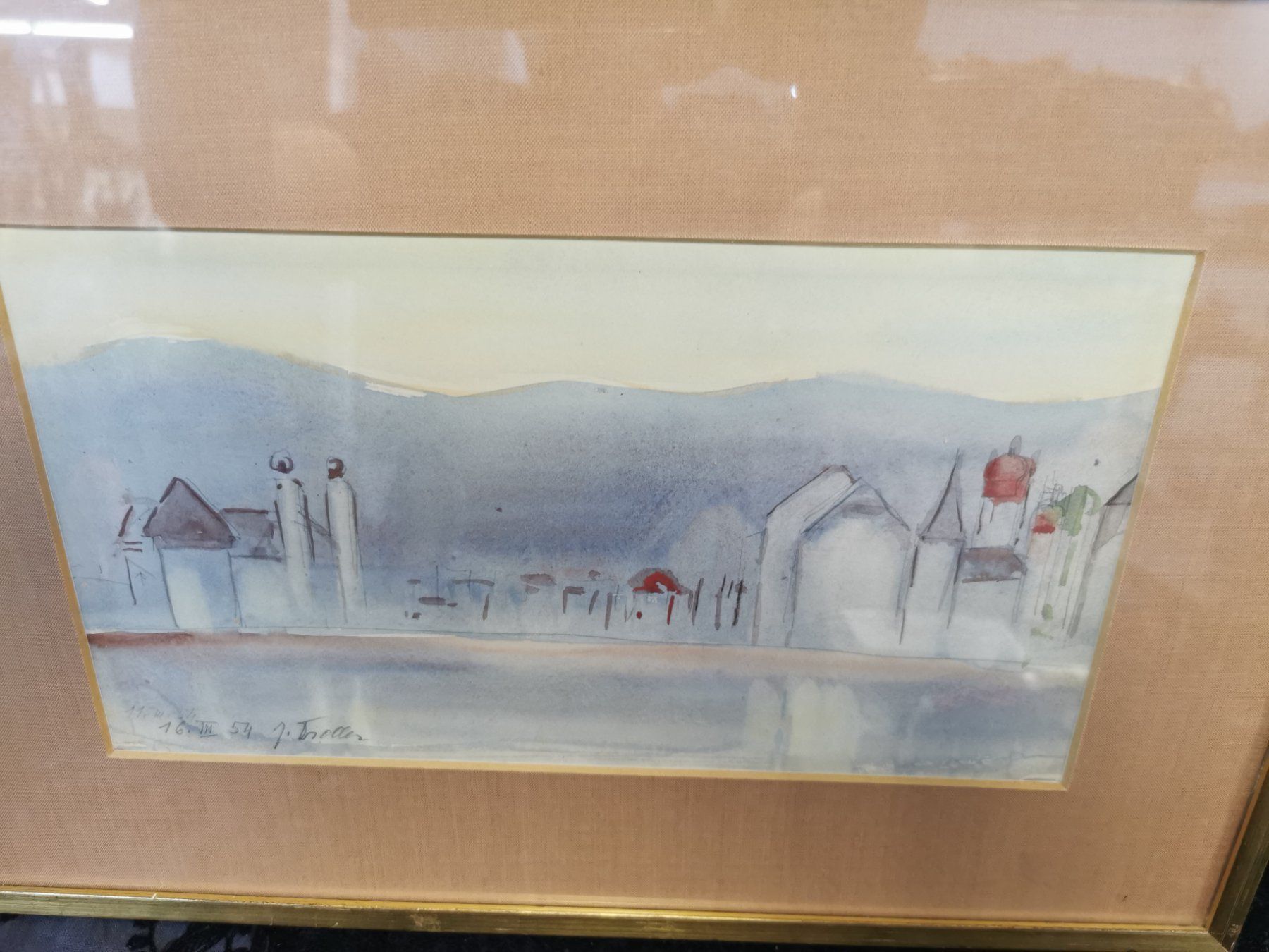 Gemälde: J. TROLLER AQUARELLE SIGNÉE ET DATÉE 1954 – Gebraucht aus Genève von Qanil77 1